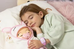 CRY BABIES newborn coney, bambola interattiva di una vera neonata, mangia, piange e si calma e ride solo con te, grazie al braccialetto elettronico> Bambolotti