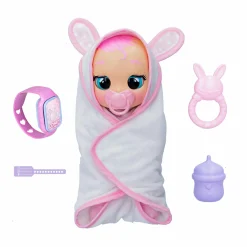 CRY BABIES newborn coney, bambola interattiva di una vera neonata, mangia, piange e si calma e ride solo con te, grazie al braccialetto elettronico><noscript><img width=