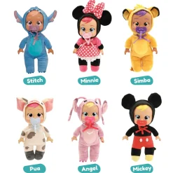 CRY BABIES tiny cuddles disney w2 – bambole peluche disney da collezionare, 6 diversi personaggi – assortita> Bambolotti