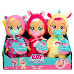 CRY BABIES tiny cuddles daycare, bambola soffice assortita con ciuccio, ideali per i piccoli> Bambolotti