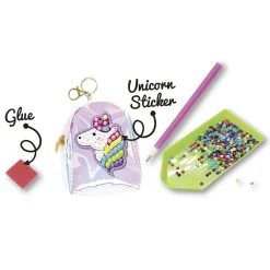 Crystal art portachiavi: set personalizzabile con unicorno e gemme colorate – crea mania><noscript><img width=