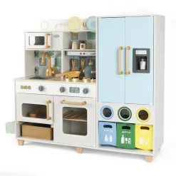 WOOD 'N' PLAY Cucina in legno completa con lavello, forno e frigorifero – impara e divertiti con wood “n” play> Cucine Giocattolo