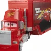 Cars Disney pixar – mack trasformabile playset, giocattolo 2 in 1 con camion e officina per la messa a punto, con lanciatore, ponte , giocattolo per bambini 3+ anni> Macchinine Bambini