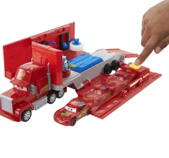 Cars Disney pixar – mack trasformabile playset, giocattolo 2 in 1 con camion e officina per la messa a punto, con lanciatore, ponte , giocattolo per bambini 3+ anni><noscript><img width=