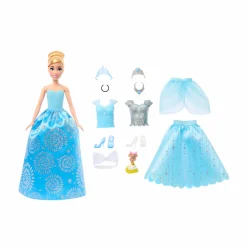 DISNEY PRINCESS – cenerentola royal fashion reveal, bambola con mini personaggio, 12 abiti e accessori a sorpresa inclusi, ispirati ai film disney, 3+ anni, hmk53> Fashion Dolls