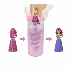 DISNEY PRINCESS – royal color reveal, bambola con 6 sorprese da scoprire tra cui un personaggio, ispirata ai film disney, giocattolo per bambini, 3+ anni, hmb69><noscript><img width=