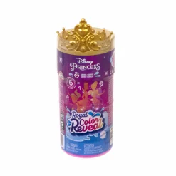 DISNEY PRINCESS – royal color reveal, bambola con 6 sorprese da scoprire tra cui un personaggio, ispirata ai film disney, giocattolo per bambini, 3+ anni, hmb69><noscript><img width=