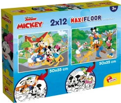 Disney puzzle maxifloor 2 x 12 mickey> Puzzle Per Bambini