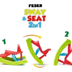 FEBER sway & seat – sedia e dondolo 2 in 1 per bambini, uso interno ed esterno -3+> Centri Gioco