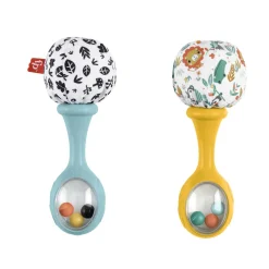 FISHER-PRICE – maracas, set di 2 maracas sonaglino con motivi ad alto contrasto e suoni divertenti> Giochi Musicali