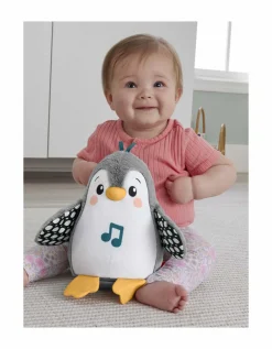 FISHER-PRICE – pinguino dolci coccole, peluche sensoriale con musica e ali che si muovono, per il gioco interattivo da distesi sul pancino, 0+ anni, hnc10><noscript><img width=