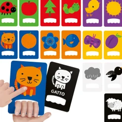 HEADU Flashcards baby tattili a contrasto – forme e colori ad alta leggibilità – 0 mesi –><noscript><img width=