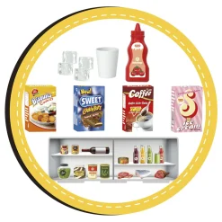 FUNNY HOME Frigorifero americano realistico con suoni e luci – 9 accessori inclusi – gioco di ruolo per bambini –><noscript><img width=