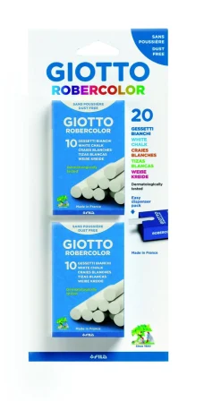 GIOTTO gessetti tondi bianchi – astuccio con doppia confezione ( 2 x 10 pz)> Cancelleria E Accessori