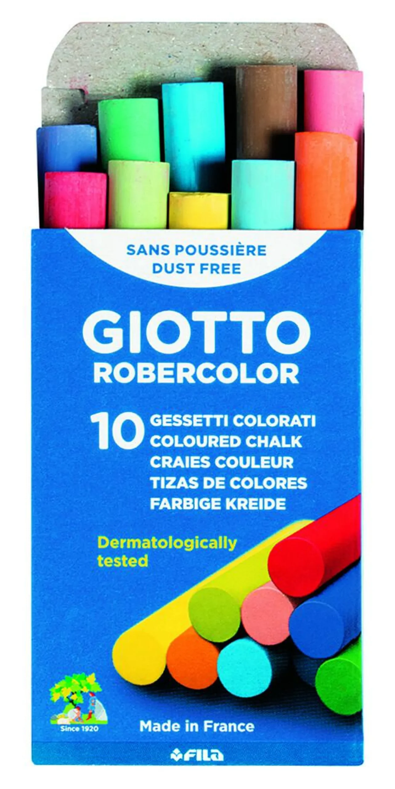 GIOTTO gessetti tondi colorati – astuccio con doppia confezione ( 2 x 10 pz)> Cancelleria E Accessori