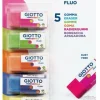 GIOTTO mini gomma fluo – confezione 5 minigomme colori fluo> Cancelleria E Accessori