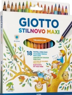 GIOTTO stilnovo maxi – pastelli colorati triangolari – astuccio 18 pz> Cancelleria E Accessori
