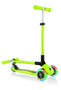GLOBBER primo foldable lights: monopattino 3 ruote verde – per bambini 3-7 anni><noscript><img width=