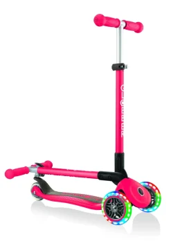 GLOBBER primo foldable lights: monopattino 3 ruote rosso- per bambini 3-7 anni><noscript><img width=