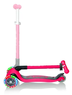GLOBBER primo foldable lights: monopattino 3 ruote rosso- per bambini 3-7 anni><noscript><img width=