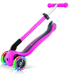 GLOBBER primo foldable lights: monopattino 3 ruote rosa neon – per bambini 3-7 anni><noscript><img width=