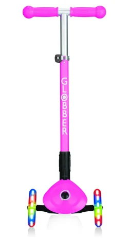 GLOBBER primo foldable lights: monopattino 3 ruote rosa neon – per bambini 3-7 anni><noscript><img width=