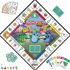 HASBRO GAMING – monopoly junior 2 giochi in 1, gioco da tavolo, tabellone fronte-retro> Giochi Di Società Per Bambini