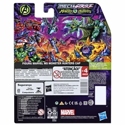 Avengers Hasbro marvel mech strike, giocattolo monster hunters capitan america, action figure in scala da 15 cm, per bambini dai 4 anni in su> Action Figures