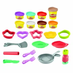 PLAY-DOH Hasbro kitchen creations flip ‘n pancakes, per bambini dai 3 anni in su, con 8 colori, 14 componenti> Plastilina E Pasta Modellabile