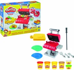 PLAY-DOH Hasbro kitchen creations barbecue, per bambini dai 3 anni in su, con 6 colori atossici> Plastilina E Pasta Modellabile