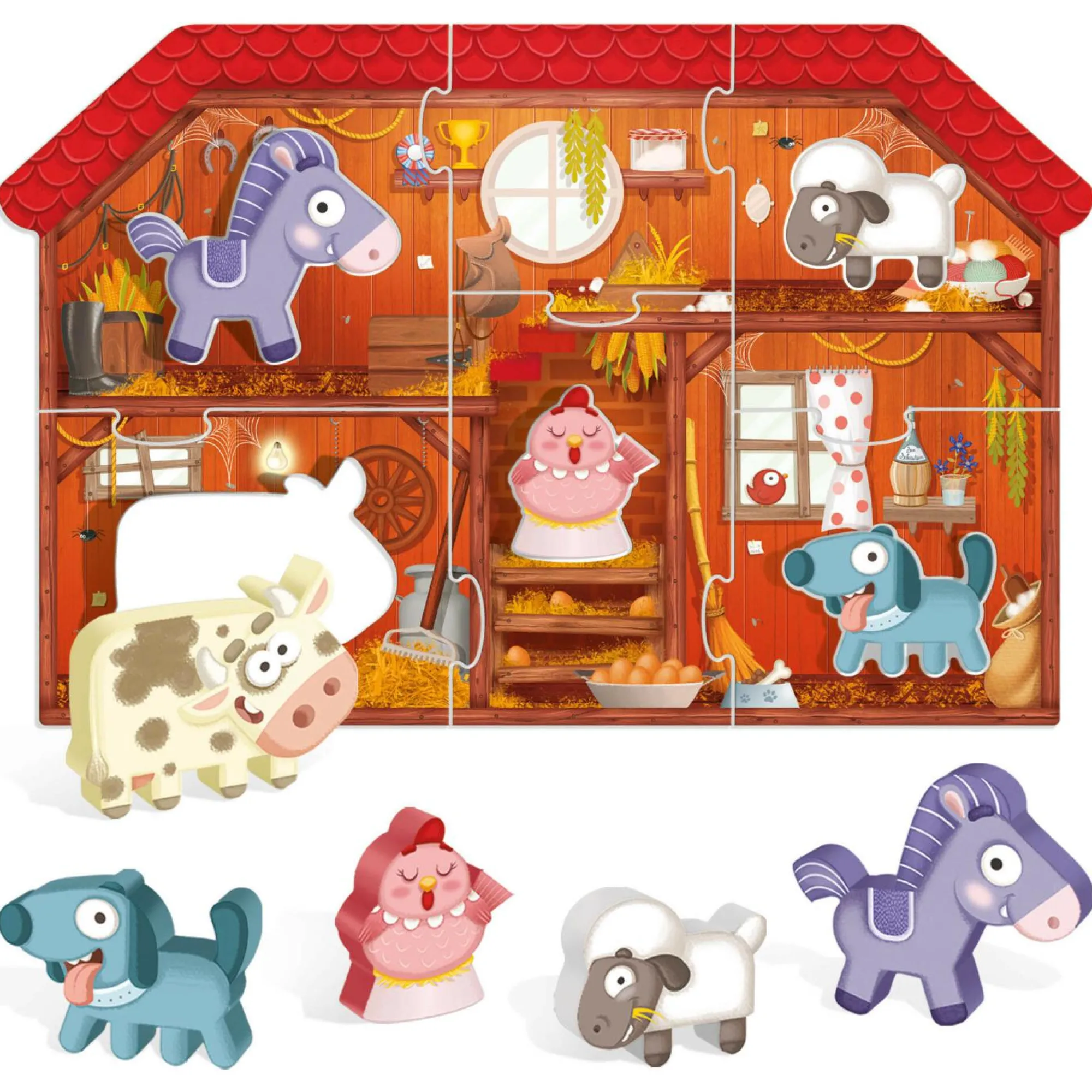HEADU – montessori first puzzle the farm> Puzzle Per Bambini