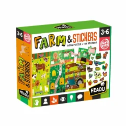 HEADU – puzzle + stickers the farm> Puzzle Per Bambini