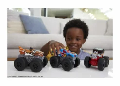 Hot Wheels – monster trucks assortito singolo demolitore ruggente con luci e suoni, rombo del motore e rumori di schianto e altri suoni tipici del veicolo, giocattolo per bambini 3+ anni, hdx60><noscript><img width=