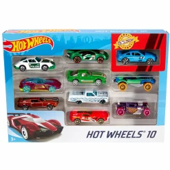 Hot Wheels - confezione da 10 macchinine in scala 1:64, veicoli assortiti con decorazioni mozzafiato, 3+anni> Macchinine Bambini