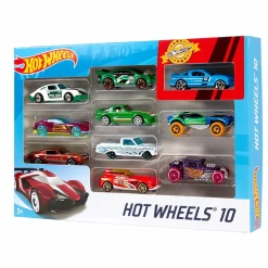 Hot Wheels - confezione da 10 macchinine in scala 1:64, veicoli assortiti con decorazioni mozzafiato, 3+anni> Macchinine Bambini