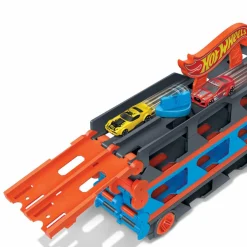 Hot Wheels 2in1 camion trasportatore e pista con 3 macchinine, 4+anni><noscript><img width=