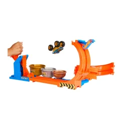 Hot Wheels monster trucks – sfida trofeo gira e capovolgi, playset con 2 modalità di gioco, pista e truck incluso> Garage E Circuiti