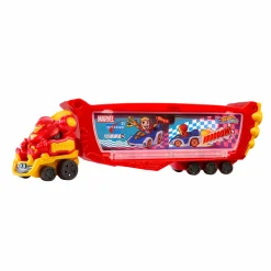 Hot Wheels racerverse – trasportatore hulkbuster, veicolo per trasportare fino a 10 macchinine, con cabina di guida rimovibile, casco apribile e personaggio> Macchinine Bambini
