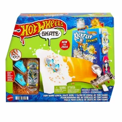 Hot Wheels skate – ciotola per cereali da skate di tony hawk, playset a tema cereali con 1 fingerboard e 1 paio di scarpine da skate> Garage E Circuiti
