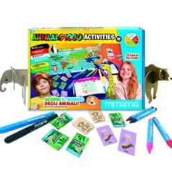 MITAMA Jumbo animals 1000 activity , scatola creativa con colori e giochi> Cancelleria E Accessori