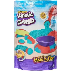 KINETIC SAND , mold n’ flow, 680g di , sabbia in 2 colori, rossa e verde, 3 strumenti per modellare e creare, gioco per bambini e bambine, 3+ anni> Mosaici, Sabbia, Glitter