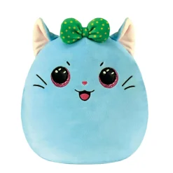 TY Kirra il gattino azzurro – morbido cuscino di peluche con fiocchetto verde – 22 cm> Peluche Tradizionali