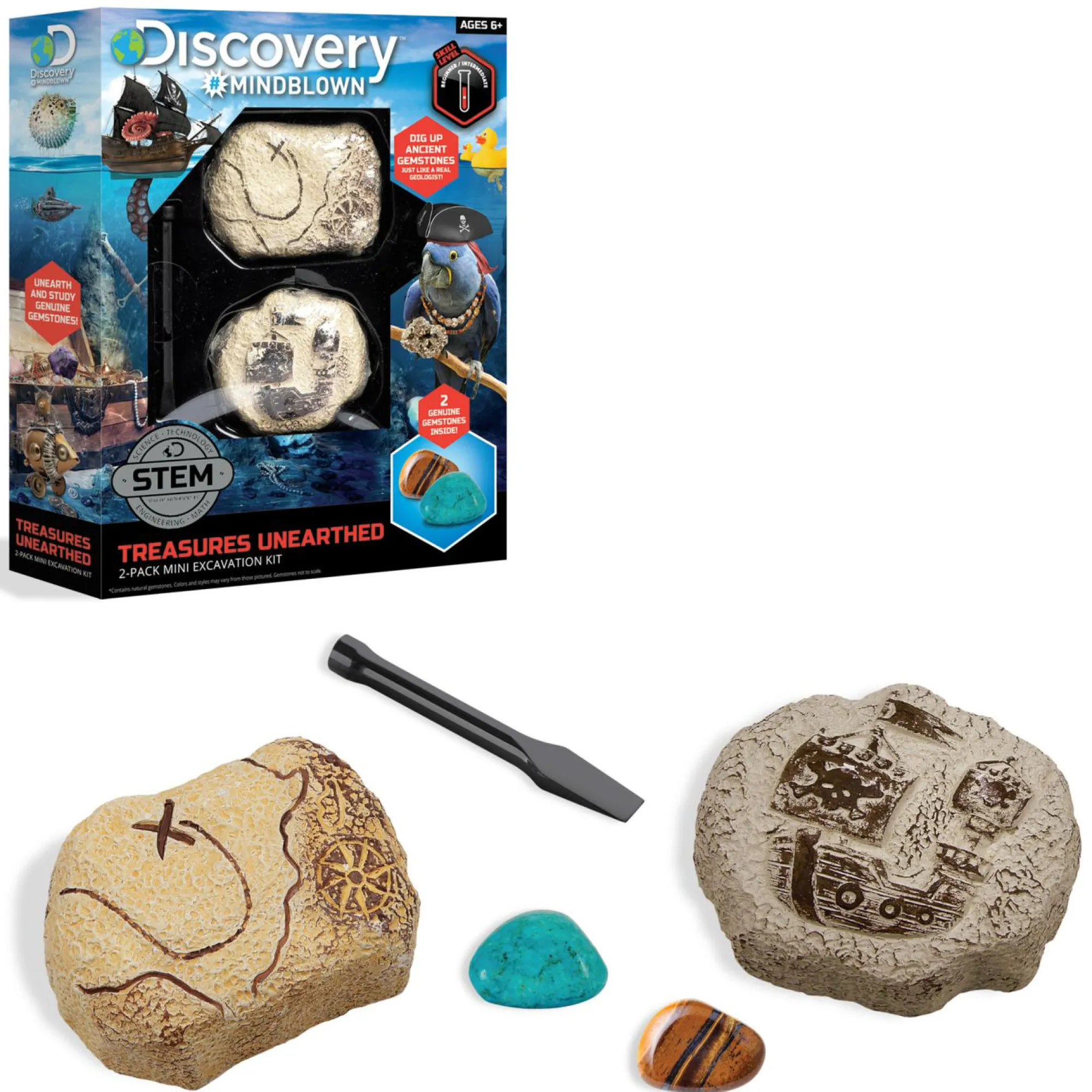 Discovery Mindblown Kit paleontologo con 2 tesori> Giochi Stem