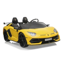 SUN&SPORT Lamborghini aventador svj roadster 24v – auto elettrica per bambini con batteria al litio, telecomando e fari funzionanti> Cavalcabili Elettrici