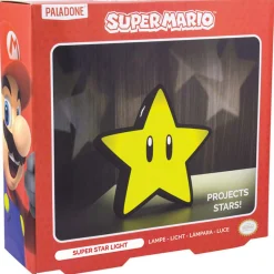 Super Mario Lampada stella 24 cm – design iconico con licenza ufficiale, alimentazione a batterie e cavo usb, accessorio decorativo per collezionisti> Gadget E Idee Regalo Per Adulti|Gadget