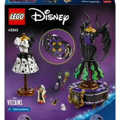 Disney Lego | 43262 abiti di malefica e crudelia de mon, giochi fantasy per  bambini 9+ anni con espositore e 2 mini bamboline> Mattoncini