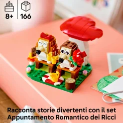 Lego 40711  l’appuntamento romantico dei ricci, giochi creativi per bambini 8+ con 2 animali giocattolo, un fungo e una base> Mattoncini