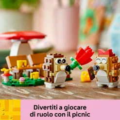 Lego 40711  l’appuntamento romantico dei ricci, giochi creativi per bambini 8+ con 2 animali giocattolo, un fungo e una base><noscript><img width=