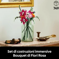 LEGO ICONS Lego botanicals 10342 bouquet di fiori rosa, kit modellismo adulti, decorazioni casa con piante finte, idea regalo donna o uomo> Costruzioni Per Adulti|Mattoncini