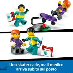 LEGO CITY 60451 ambulanza di emergenza giocattolo con 2 minifigure, giochi educativi bambini 5+, regalo per l’apprendimento><noscript><img width=